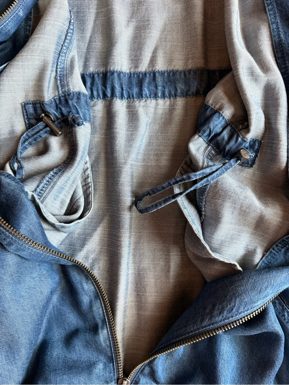 J. Jill Blue Denim Zip-Front Jacket